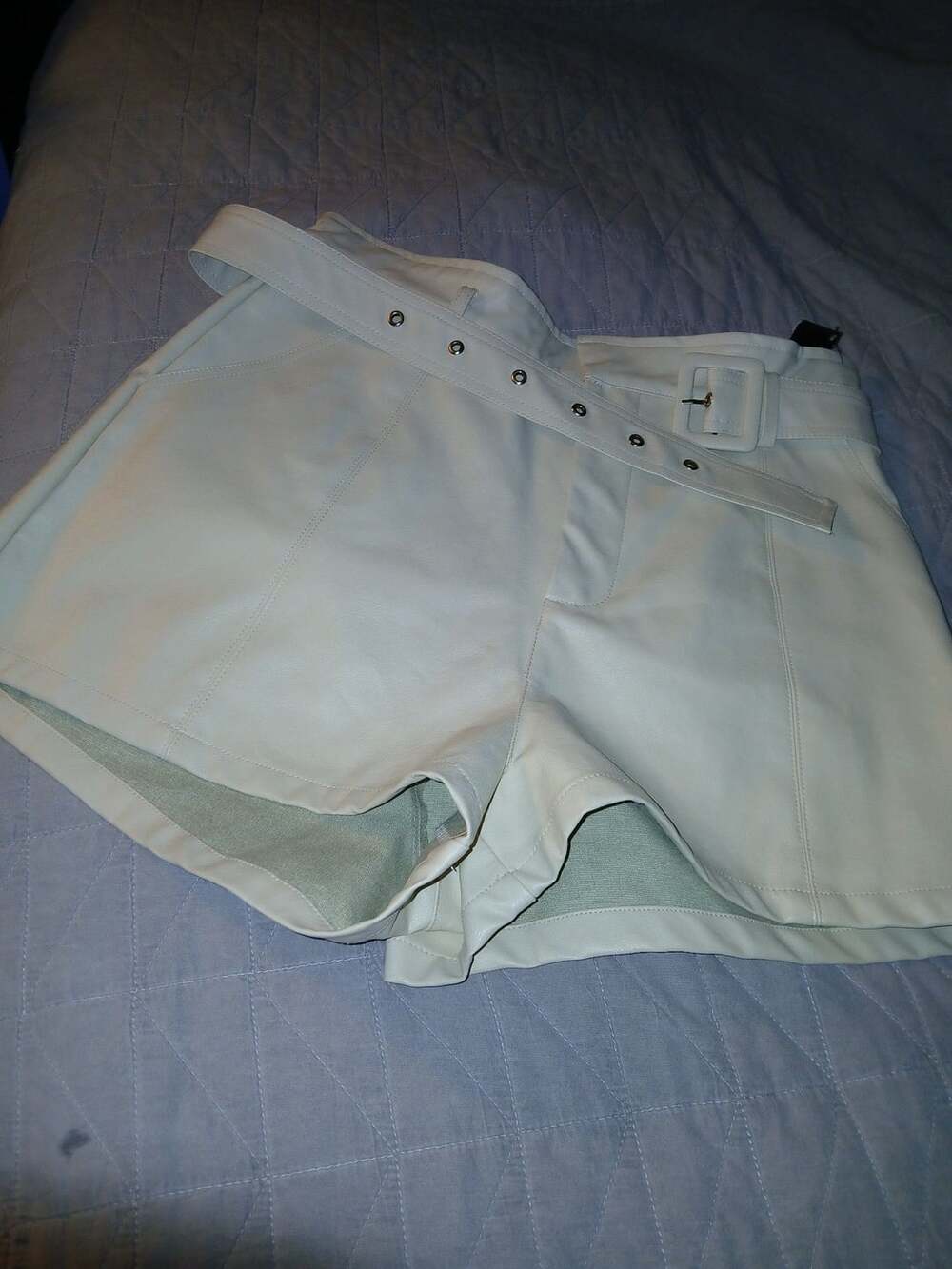 Altar'd State Faux Leather Belted Shorts Size M